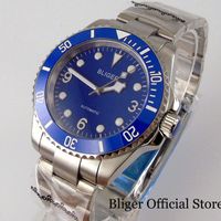 Wholesale Blue SUB MM Automatic Men Watch Jewels NH35A Lumious Dial Ceramic Insert Brushed Oyster Strap Wristwatches