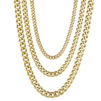 Wholesale 18K Gold plated hip hop style stainless steel link chain necklace for men and women mm mm mm