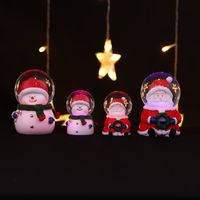 Wholesale LED Crystal Ball Christmas Decoration Santa Claus Snowman Children Xmas Gift Resin Luminous Glass Balls XD24781