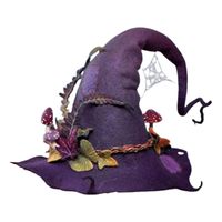 Wholesale Other Event Party Supplies Beautiful Colorful Angled Witch Hat Artificial Flower Wizard Halloween Adult Festivals Cool Headgear LX9E