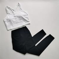 Wholesale Yoga Outfit Nepoagym quot RHYTHM Women Workout Leggings And Crop Top Bra Set No Front Seam Pants Tank Built In
