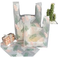Wholesale 50pcs Supermarket Shopping Plastic Bags Materiat Vest Gift Cosmetic Packaging Bag Wrap