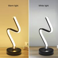 Wholesale Night Lights Modern LED Spiral Table Lamp Curved Desk Bedside Cool White Warm Light For Living Room Bedroom Reading