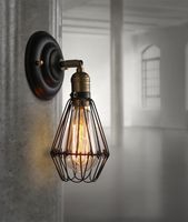 Wholesale Industrial Wall Sconce Rustic Metal Wire Cage Lamp Fixture With Dimmable On Off Switch For Bedroom Farmhouse Barn Porch