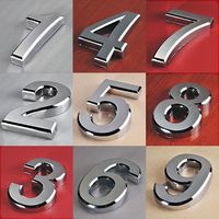 Wholesale Fashion Plated Home Decor Address Scutcheon Digits Hotel Door Sticker Plate Sign House Number Plaque mm mm mm Silver Modern
