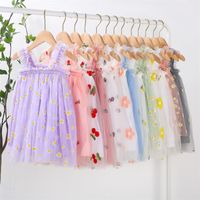 Wholesale Baby Girls Floral Printed Dress Cute Gauze Sleeveless Slip Dress Summer Kids Girls Princess Dresses Children Clothing Q2