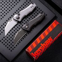 Wholesale Hot KS Automatic Tactical Folding Knife Cr18Mov Black White Stone Wash Blade T6 Handle EDC Pocket Knives With Retail Box