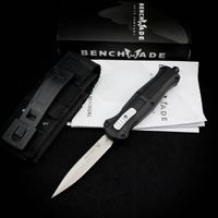 Wholesale Benchmade Mini Infidel Double action Automatic knives D2 Steel Spear Point EDC Pocket Tactical gear Survival knife with nylon sheath
