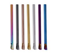 Wholesale Spoon Shape Straw Reusable Stainless Steel Drinking Metal For Smoothies Tapioca Pearls Milk Bubble Tea