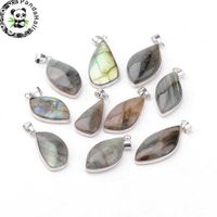 Wholesale 10pcs Natural Labradorite Stone Pendants DIY Jewelry Accessories Making Necklaces Crafts Moonstone Sunstone Charms Irregular G0927