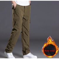 Wholesale Men s Pants thick wool work clothes warm loose trousers polar veet winter