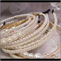 Wholesale Drop Delivery Elegant Pearl Headbands For Women Trendy Sexy Fashion Full Pearls Hairband Fairy Style Sweet Hair Band Headwear Ladies Jew