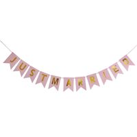 Wholesale new Just Married Happy Birthday Bunting Banner Letter Hanging Garlands Pastel String Flags Baby Shower Party Wedding Decor EWF7009