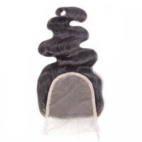 Wholesale 5x5 Body Wave Remy Human Hair Transparent Lace Closures For Women inch Natural Color Bleached Knots