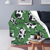 Wholesale Blankets Cow Velvet Summer Cute Black And White Breathable Warm Throw Blanket For Sofa Couch Quilt