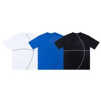Wholesale Luxury Men Designer T Shirt Fashion Line Printing Short Sleeve High Quality Black White Blue Tees Size S XL