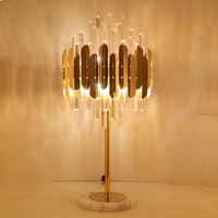 Wholesale Table Lamps Modern Light Luxury Crystal Living Room Bar Exhibition Hall Decoration Lamp Golden Bedside LED