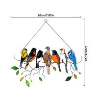 Wholesale Multicolor Birds On A Wire High Stained Glass Suncatcher Window Panel Home Decor Accessories Room Decoration Garden Decorations
