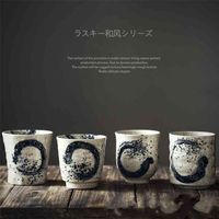 Wholesale Japan and South Korea ceramic tea cup stoare hand painted Japanese Kung Fu coffee milk