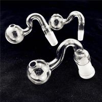Wholesale Best Glass oil burner pipe thick mm mm mm Male Female pyrex clear oil burner curve water pipe for smoking water bongs