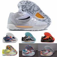 Wholesale 2021 High Quality mens KD14 KD Basketball Shoes Black White Red Kevin Durant s Luxury Sneakers Sports Trainers Outdoor size40 N024