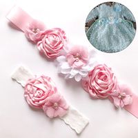Wholesale Belts Fashion Luxury Beaded Pearls Handmade Flower Applique Wedding Sashes Bridal For Dresses Sash Satin Ribbon Belt