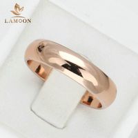 Wholesale Cluster Rings ITALINA Initial For Man And Woman Rose Gold Color High Polish Wedding Band Classic R049 R050
