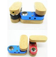 Wholesale 2021 New Folding Wooden Pipe Similar as Tobacco Cigarette Monkey Pipe Hand Portable Vaporizer Foldable Wood Metal Smoking Pipe