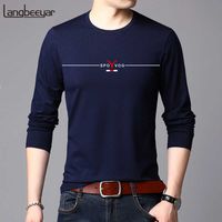 Wholesale New Fashion Brand Tshirt Mens High Quality Cotton Tops Street Style Trends Long Sleeve T Shirt Korean Men Clothing