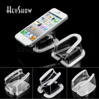 Wholesale Crystal Clear Transparent Mobile Phone Security Acrylic Display Stand Bracket For Cell Tablet PC Anti theft Holder Alarm Systems