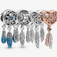 Wholesale Original sterling silver beads dream catcher charm pendant fit pandora bracelet women fine jewelry bangle accessories making