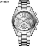 Wholesale Wristwatches Silver Watches Women Geneva Wrist Watch Stainless Steel Women s Dress Ladies Quartz Clock Montre Femme
