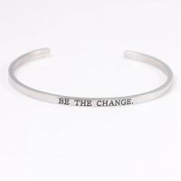 Wholesale Be The Change L Stainless Steel Bangle Cuff Bracelets Mantra Bangles For Christmas Gift