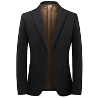 Wholesale Mens Cotton Casual Two Button Lapel Blazer Lightweight Sport Coat Men s Slim Fit Solid Suit Jacket Black Wedding Suits Blazers