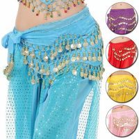 Wholesale Belts PC Women Belly Dancing Belt Waist Chain Clothing Accessories Hip Dress Scarf Rows Skirt Gold Silver Coins