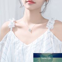 Wholesale Silver Color Jewelry with Mermaid Tears Foam Pendant Necklace Blue Crystal Necklace for Women Gift