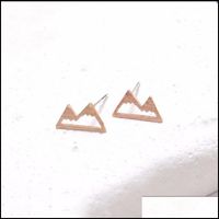 Wholesale Stud Earrings Jewelry Fashion Snow Mountain For Women Unique Earings Nature Inspired Small Eae Studs Gift Mom Efe018 Drop Delivery