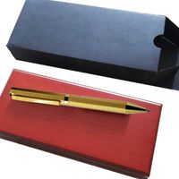 Wholesale GIFTPEN Luxury pens Metal Golden rosegolden silver black checkered red wood box Ballpoint Pen Classical luxury good quality
