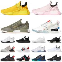 Wholesale Nmd R1 V2 Runners Sneakers Running Shoes Human Race Hu Trail Pharrell Williams Mens Womens All Black Nmds Bee Races Aqua Tones Dazzle Camo Japan Trainers Size