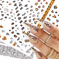 Wholesale Perfections1pcs D Snake Skin Leopard Print Nail Sticker Wild Animals Russian Letter Transfer Slider DIY Manicure Accessory NLF505