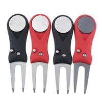 Wholesale Club Grips Golf Fork Green Stainless Steel Fold able Accessories Red Black Two Pieces