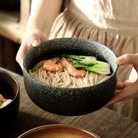Wholesale Bowls Creative Students Instant Noodles Wrist Japanese Style Large Ramen Bowl Ceramic Millet Congee Noodle Beef Soup No