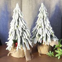 Wholesale Decorative Flowers Wreaths Christmas Simulation Pine Needles Snowing Mini Tree Cypress Home Navidad Desktop Decoration