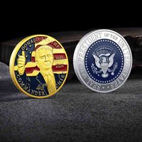 Wholesale Trump Commemorative Coin President Trump s Paint Medallion Iron Owl Printed Coin Collectible Collection Gift Home Decorati VT1294