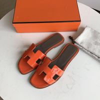 Wholesale 2021ss Best Quality Paris Sliders Womens Summer Beach Slippers Ladies Flip Flops Loafers Red Orange Slides Women Indoor Outdoor Chaussures S