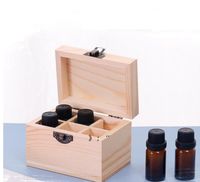 Wholesale 6 Grid Wood Essential Oil Bottles Storage Box Essential Oil Aromatherapy Bottle Organizer RRF11670