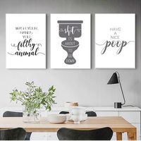 Wholesale Paintings Toilet Sign Bathroom Decorative Prints Funny Canvas Painting On The Art Wall Have Nice Poop Quotes Pictures Home Decoration