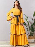 Wholesale Casual Dresses Long Dress For Women Bangladesh Islamic Clothes Plus Size Kaftan Dubai Abaya Marocain Arabic Muslim Elegent