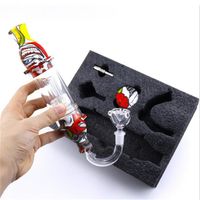 Wholesale Transparent Silicone Smoking Pipe With Glass Tube Collector Dab Straw And Smoke Gun Attachment Hookah Set Accessoriesa49