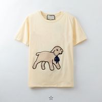Wholesale 2021 Men s and Women s T Shirt Summer Animal Embroidered Print Streetwear Fashion Casual Short Sleeve Couples Top Brand Dress Size S XL